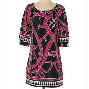 Paraella Geo Print Navy Pink Shift Dress